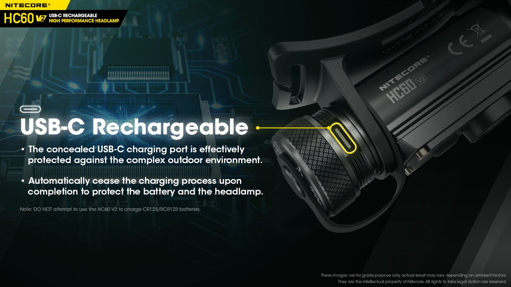 Nitecore HC60 v2 1200 Lumen USB-C Rechargeable Headlamp