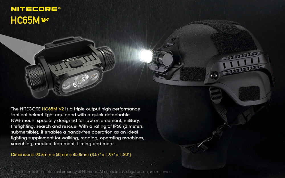 Nitecore HC65M v2 NVG Headlamp with Red Light