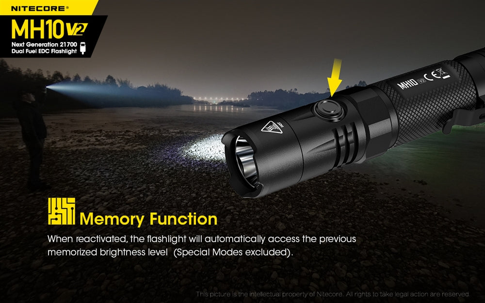 NITECORE MH10 v2 1200 Lumen USB-C Rechargeable Flashlight