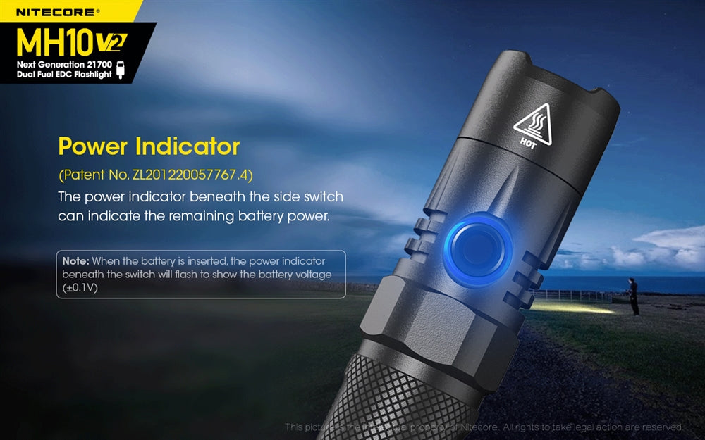 NITECORE MH10 v2 1200 Lumen USB-C Rechargeable Flashlight