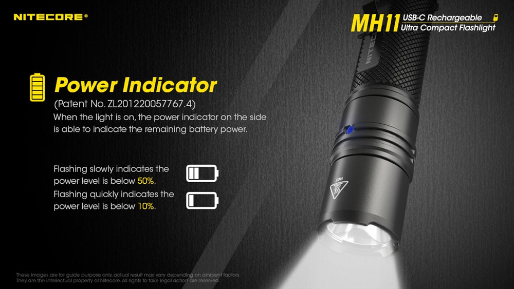 NITECORE MH11 1000 Lumen USB-C Rechargeable Flashlight