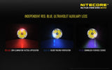 NiteCore MH27UV Rechargeable LED Flashlight w/ Red, Blue, and UltraViolet Light - 1000 lumens