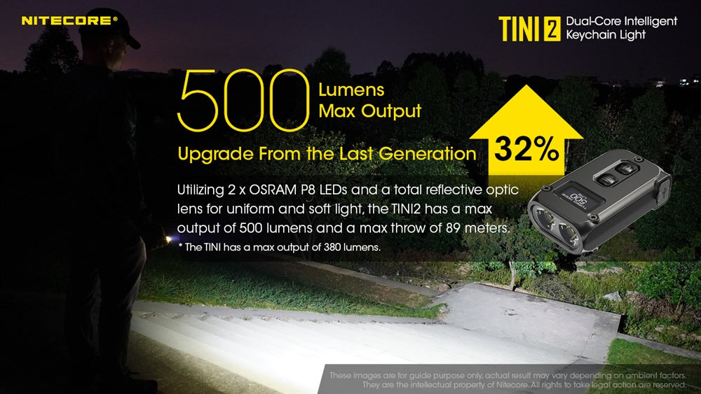 Nitecore TINI 2 500 Lumen Rechargeable EDC Keychain Light