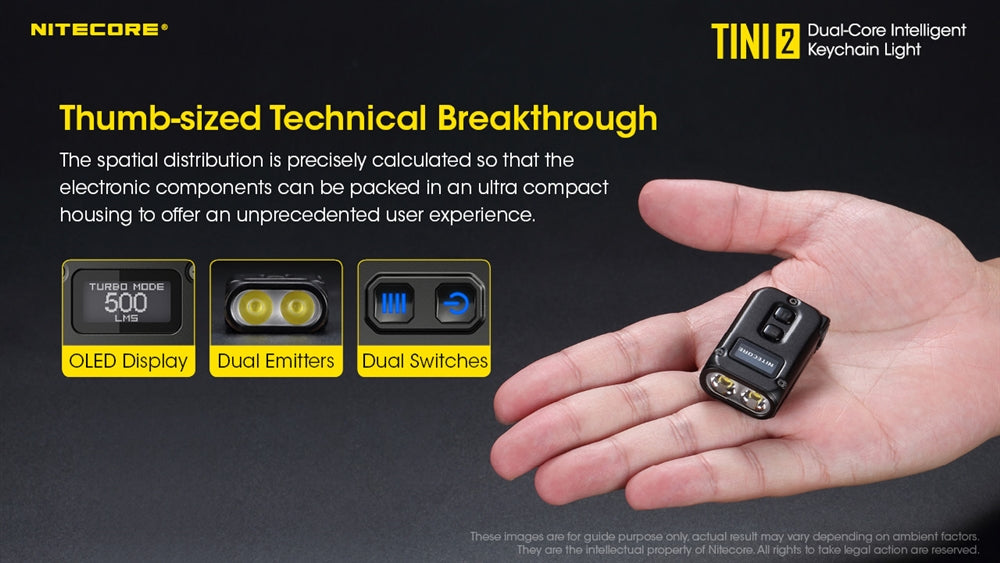 Nitecore TINI 2 500 Lumen Rechargeable Keychain Flashlight