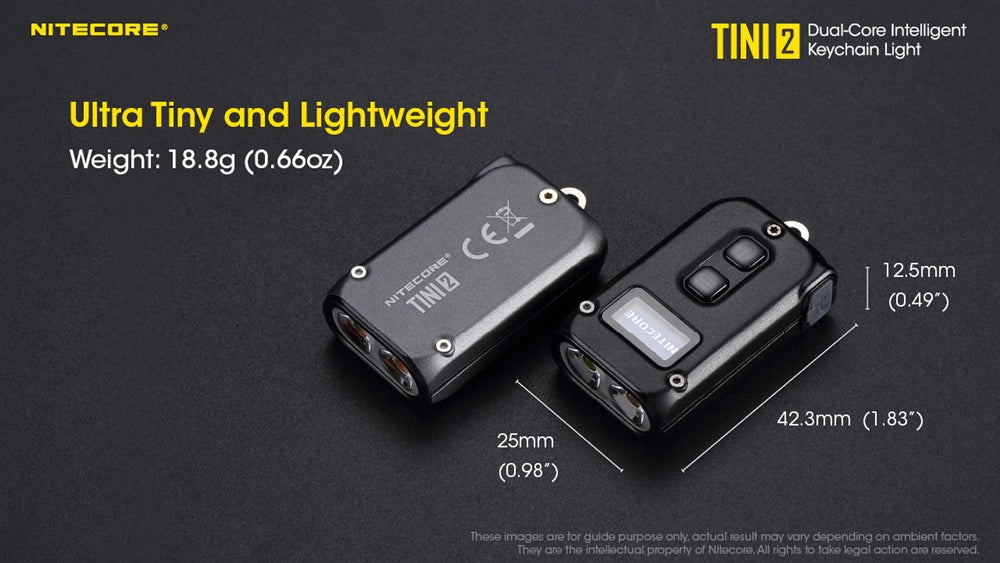 Nitecore TINI 2 500 Lumen Rechargeable EDC Keychain Light