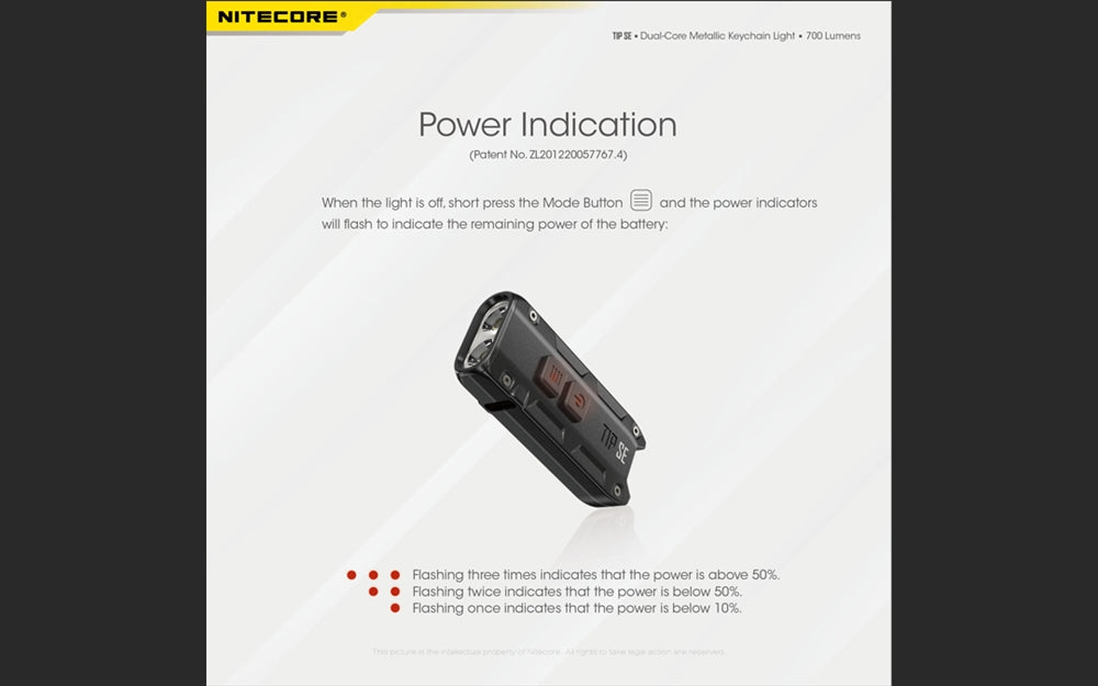 Nitecore TIP SE 700 Lumen Rechargeable Keychain EDC Flashlight