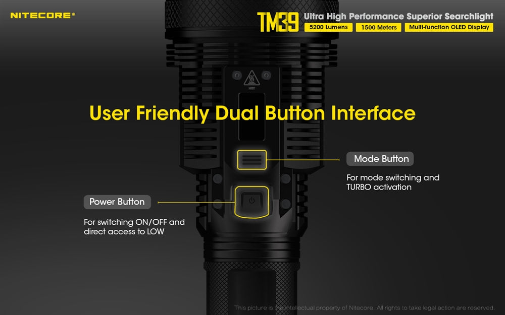 NITECORE TM39 5200 Lumen 1640 Yard Long Throw Flashlight