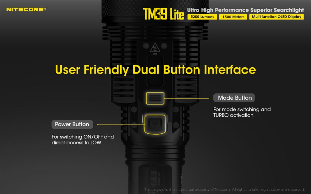 NITECORE TM39 Lite 5200 Lumen 1640 Yard Long Throw Flashlight