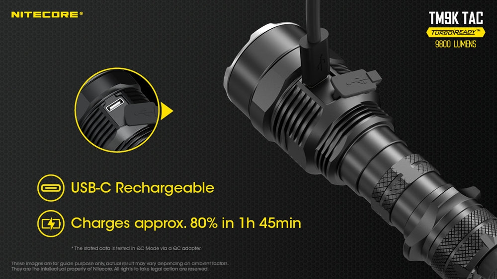 NITECORE TM9K TAC 9800 Lumen USB-C Rechargeable Flashlight