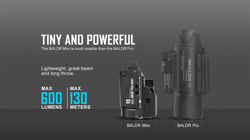 Olight Baldr Mini 600 Lumen Flashlight with Green Laser – Longhorn