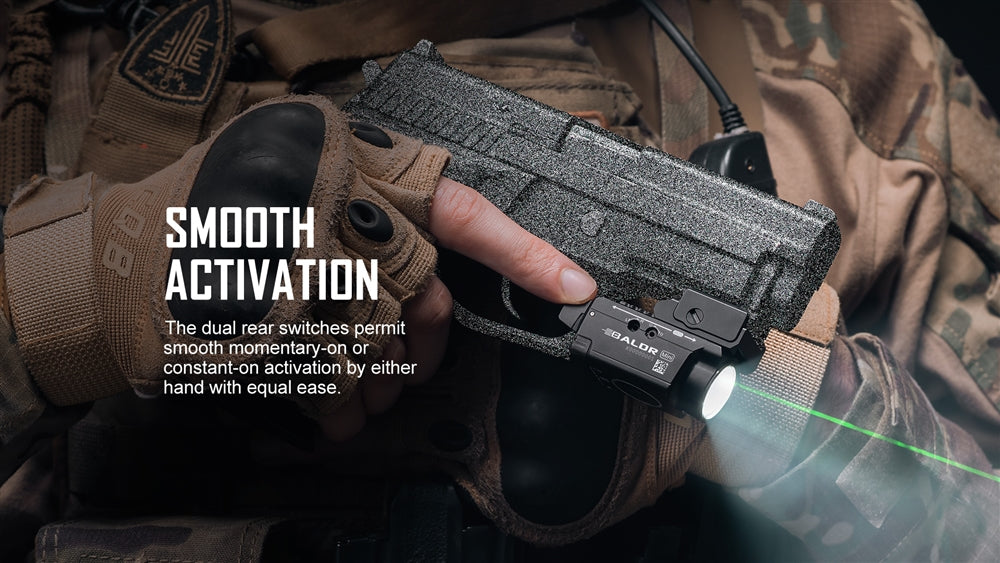 Olight Baldr Mini 600 Lumen Flashlight with Green Laser – Longhorn