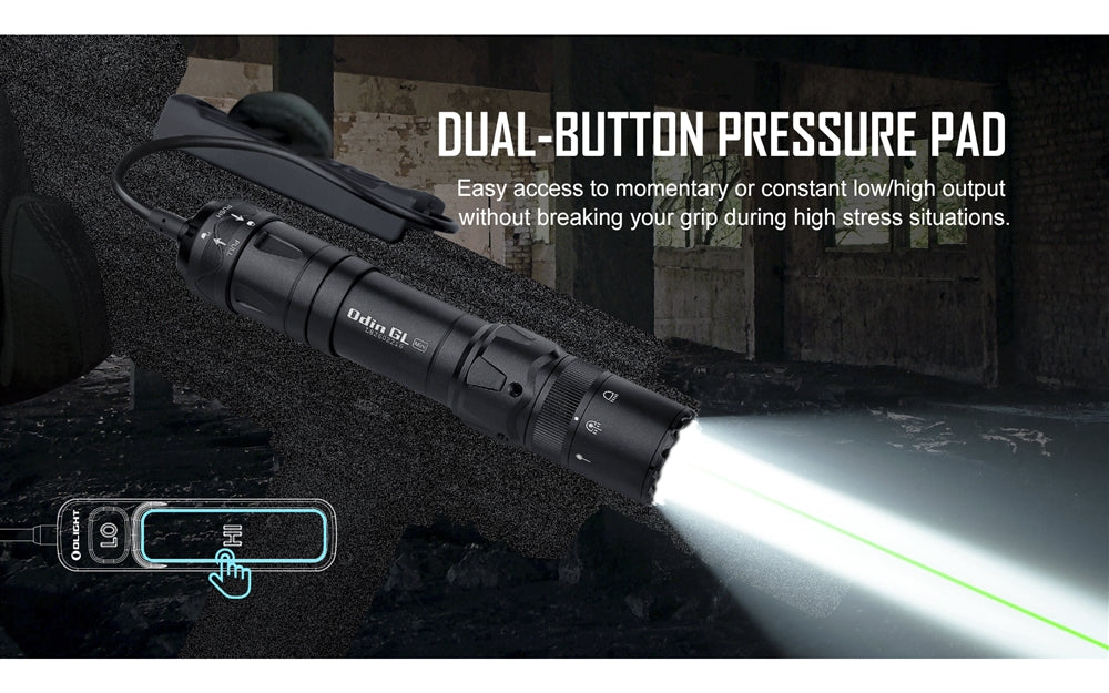 Olight Odin GL Mini Rail Mount Flashlight Green Beam Combo