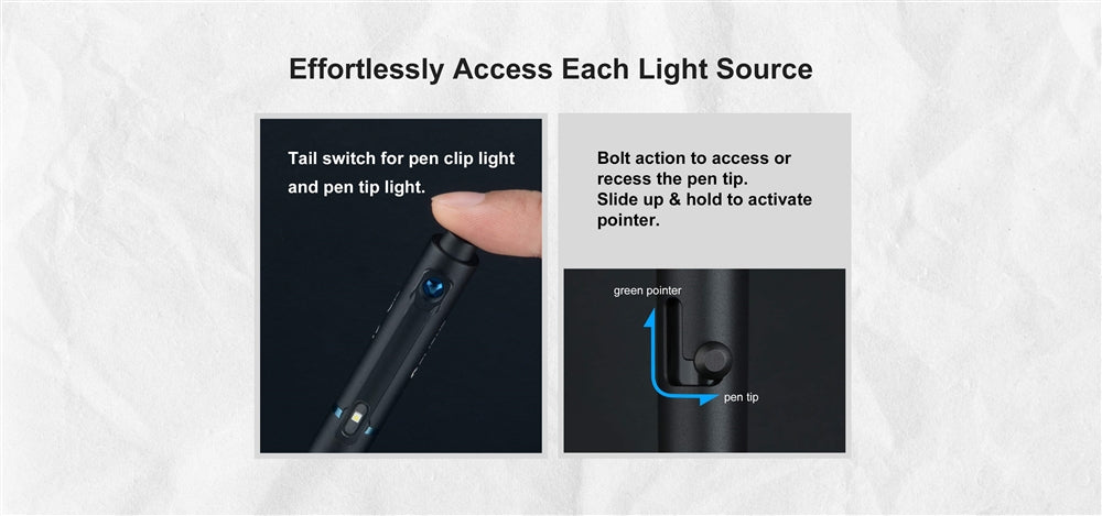 Olight O’Pen Glow EDC Pen with Flashlight and Green Laser