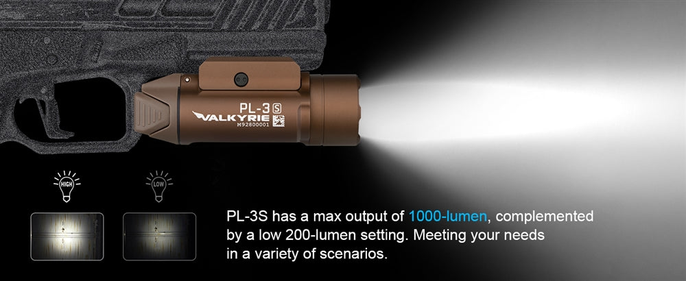 Olight PL-3S Valkyrie 1000 Lumen Mountable Tactical Flashlight