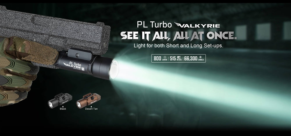 Olight PL Turbo Valkyrie 800 lumen Long Range Rail Mount Flashlight