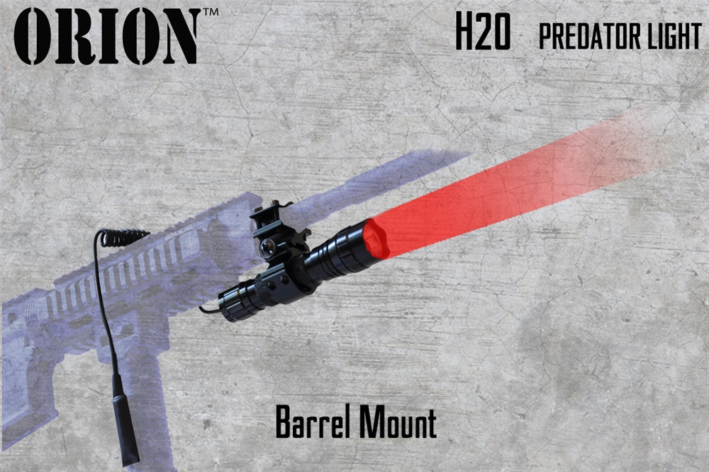 Orion H20-R 100 Yard Red Hunting Light w/ Mounting Kit for coyote hunting, fox hunting and varmint huntings