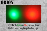 Orion Predator H30 Red or Green 273 Yards Premium Varmint Coyote Hunting Light