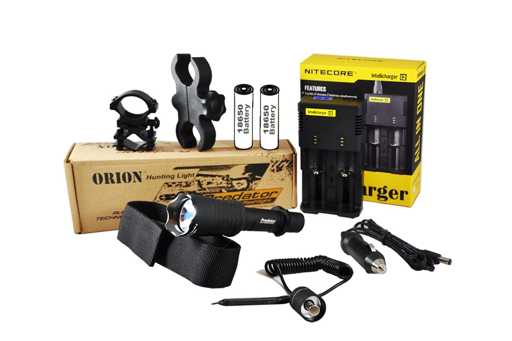 Orion Predator H30 Green or Red 300 Lumen LED Hog Coyote Fox Professional Hunting Light: Premium Kit