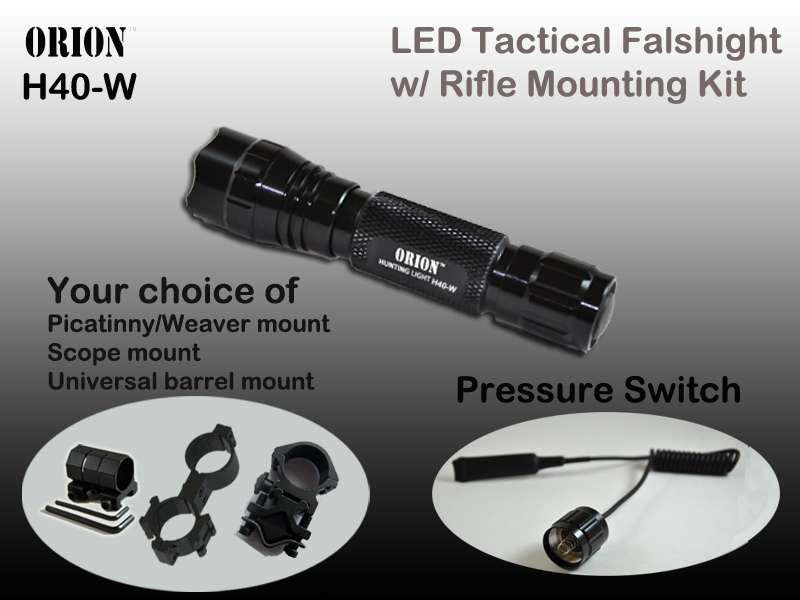 Orion H40-W 500 Lumen Tactical Flashlight w/ Pressure Switch & Mounting Kit