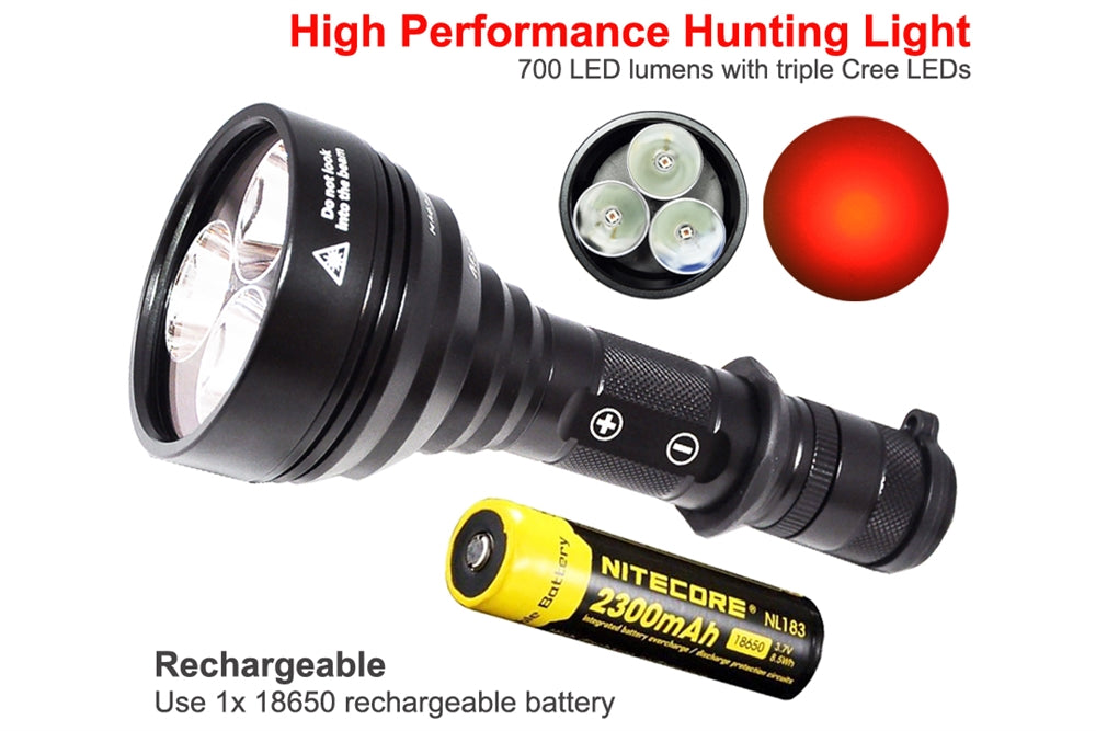 Orion M30C 700 Lumen Long Range Red or Green Hunting Flashlight