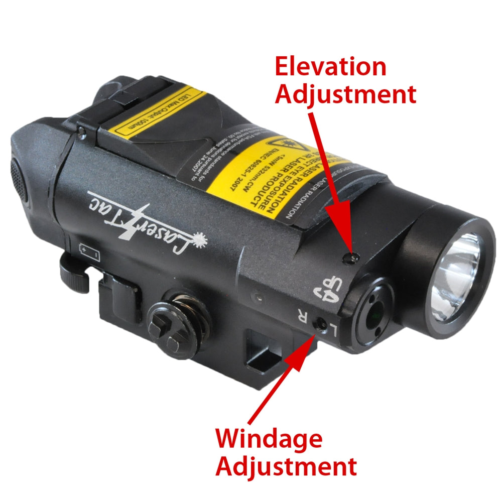 LaserTac CL7-G Compact Green Laser Sight Tactical Rail Mount Light Combo for Rifles & Pistols