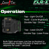 LaserTac FLG-X Rechargeable Rail Mount Green Laser Light Combo