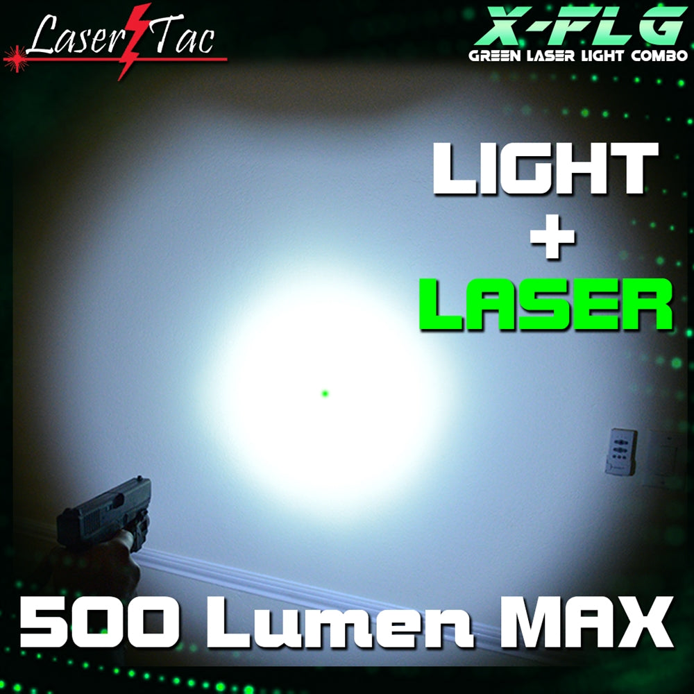 LaserTac FLG-X Rechargeable Rail Mount Green Laser Light Combo