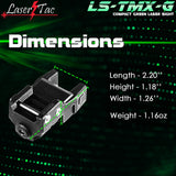 LaserTac TMX-G Low Profile Rechargeable Rail Mount Green Laser Sight