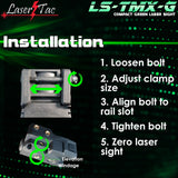 LaserTac TMX-G Low Profile Rechargeable Rail Mount Green Laser Sight