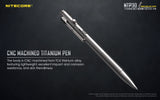 NITECORE NTP30 Titanium Bidirectional Bolt Action Tactical Pen