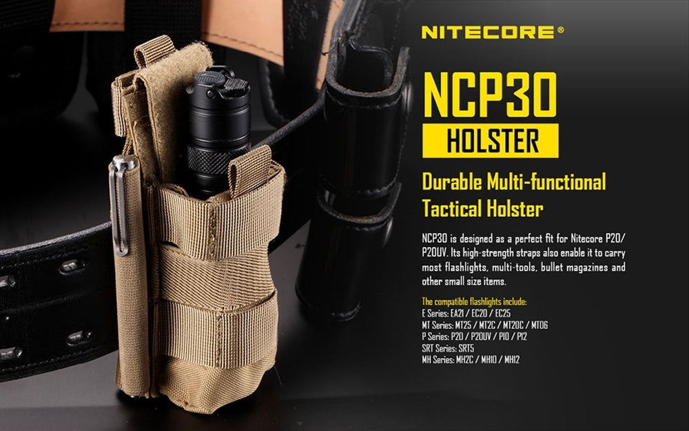 Nitecore NCP30 Holster for Nitecore P20 and P20V Precision Flashlights, Fits Most Nitecore Lights