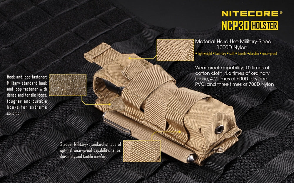 Nitecore NCP30 Holster for Nitecore P20 and P20V Precision Flashlights, Fits Most Nitecore Lights