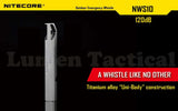 Nitecore NWS10 120 dB Titanium Survival Emergency Whistle