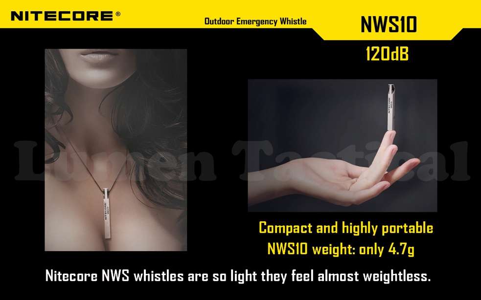 Nitecore NWS10 120 dB Titanium Survival Emergency Whistle